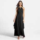 Backless Beaded Maxi Dress Chiffon Fabric Off Shoulder Design Elegant Style Perfect for Parties