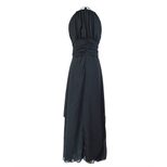 Backless Beaded Maxi Dress Chiffon Fabric Off Shoulder Design Elegant Style Perfect for Parties