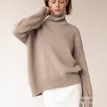 High Neck Loose Knit Sweater Soft Fabric Multiple Colors Autumn Winter Style Ready to Ship Whole