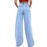 High Waisted Wide Leg Jeans for Women Fashionable Versatile Comfortable Casual Wear Ready to Shi