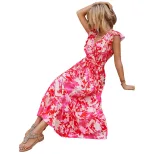 Casual Floral Midi Dress Elegant Design Comfortable Fit Trendy Style Perfect for Spring and Summ