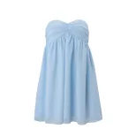 Off Shoulder Dress French Style Sweet and Gentle Loose Fit Solid Color Spring Fashion for Women