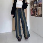 High Waisted Wide Leg Jeans for Women Vintage Style Loose Fit Autumn Winter Fashion Wholesale Av