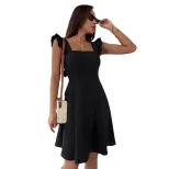 Floral Print A Line Dress Sweet Sleeveless Design Ideal for Vacation or Beach Wholesale Availabl