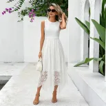 Plus Size Lace Panel High Low Dress Elegant Sexy Design for Parties Available in Various Colors