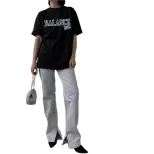 Womens Summer Graphic T Shirt Loose Fit Round Neck Short Sleeve 100 Cotton Casual Wear Wholesale