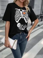 Cartoon Giraffe Print Womens T Shirt Short Sleeve Casual Fit Comfortable Cotton Perfect for Ever