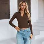 Womens Long Sleeve Hollow Out Turtleneck Top Sexy Fit Spring Summer Style Perfect for Layering o
