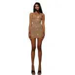 Fashionable Sexy Halter Bodycon Dress for Women Slim Fit Waist Cinching Unique Design Autumn Col