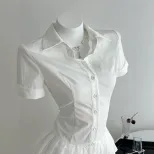 Casual Pleated Dress Summer Style Versatile Design Lightweight Fabric Womens Fashion Ready to Sh