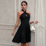 A Line Sleeveless Dress Waist Defining Backless Elegant Design Spring Summer Fashion Wholesale A