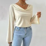 Elegant Long Sleeve T Shirt Chic Sophisticated Style Perfect for Spring and Summer Wholesale Ava