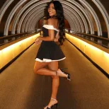 Black and White Color Block A Line Dress Fresh Backless Design Off Shoulder Short Sleeve Casual