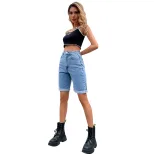 High Waisted Loose A Line Denim Shorts Slimming Fit Casual Style Perfect for Summer Wholesale Av
