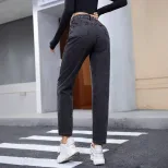 Slim Fit Ripped Straight Leg Jeans Womens Casual Denim Trousers Trendy for Everyday Wear Ready t