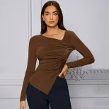 Elegant French Style Womens T Shirt Slim Fit Sophisticated Design Spring Summer Fashion Wholesal