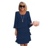 Fashionable Womens Cake Dress Loose Fit Round Neck Spring Summer Style Perfect for Casual Occasi