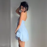 Off Shoulder Dress French Style Sweet and Gentle Loose Fit Solid Color Spring Fashion for Women