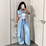 Casual Denim Dress Stylish Design Comfortable Fit Versatile for Outings Ready to Ship Low MOQ