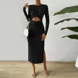 Sexy Hollow Out Split Bodycon Dress Spring Summer Collection Perfect for Parties Wholesale Avail