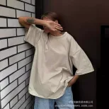 Womens Loose Fit Washed Cotton T Shirt 260g Fabric Colorful Short Sleeve Summer Casual Wear Whol