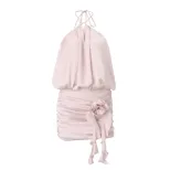 Backless Floral Satin Midi Dress Sweet and Elegant Design Perfect for Autumn Events Wholesale Av