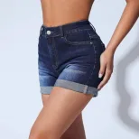 Womens Stretch Denim Shorts Casual Fit High Waist Versatile Style Ready to Ship Low MOQ wholesal