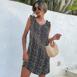 Loose Fit Leopard Print Maxi Dress for Women Summer Casual Style Comfortable and Stylish Wholesa