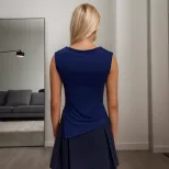 Elegant Sleeveless T Shirt Versatile Fitted Square Neck Spring Summer Casual Wear Wholesale Avai