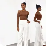 Y2K Slim Fit Off Shoulder Long Sleeve Bodysuit Versatile Design Spring Summer Style Wholesale Av