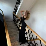 Lace Trimmed U Neck Slip Dress Sheer Elegant Sleeveless Evening Wear or Special Occasions Wholes