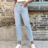 High Waisted Womens Casual Straight Leg Jeans Versatile Comfortable Trendy Perfect for Everyday