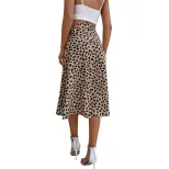 Polka Dot Print Split Hem Midi Skirt Casual Versatile Elegant Perfect for Daily Wear or Special