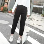 欧洲站2023春秋新款韩版牛仔裤女高腰宽松学生bf休闲阔腿直筒裤潮