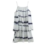 Womens Tie Dye Striped Dress Black and White Sleeveless Casual Summer Style Wholesale Available