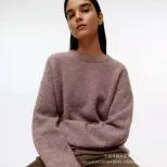 Womens Oversized Gray Pullover Sweater Soft Cashmere Blend Cozy Thick Knit Autumn Winter Casual