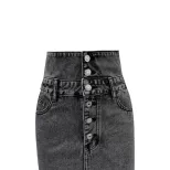 Street Style Womens Skirt Unique Double Waist Design Casual Fit Versatile for Everyday Wear Read