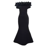 Elegant Mermaid Dress Solid Color Ruffle Trim Slim Fit Evening Gown for Special Occasions Wholes