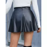 High Waist PU Leather Pleated Skirt Slim Fit Sexy Style Womens Fashion Perfect for Parties and N
