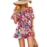 Floral Beach Cover Up Dress Lightweight Relaxed Fit Short Sleeve Summer Style Wholesale Availabl