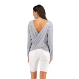 Womens Long Sleeve T Shirt Solid Color Loose Fit Backless Design Casual Wear Everyday Use Wholes