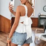 Womens Ribbed Tank Top Elastic Solid Color Comfortable Fit Summer Casual Wear Wholesale Availabl