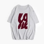 Womens Casual Loose Fit Cotton T Shirt Summer Short Sleeve Round Neck Simple Letter Print Versat