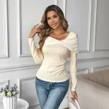 Long Sleeve T Shirt Soft Slim Fit Solid Color Lightweight Spring Fall Fashion Wholesale Availabl