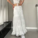 Fashion Womens Set Square Neck Lace Tie Ruffled Hem Skirt Winter Collection Wholesale Available