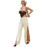High Waisted Wide Leg Jeans Sexy Split Design Trendy Style Slim Fit Casual Wear for Women Wholes