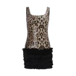 Sequin Graffiti Cake Dress Sexy U Neck Flared Silhouette Autumn Fashion Wholesale Womens Apparel