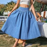 A Line Denim Skirt for Women Trendy Design Comfortable Fit Versatile Style Perfect for Casual Ou