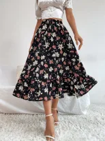 Floral Print Maxi Skirt Slimming Fit Casual Style Vacation Wear Wholesale Available OEM ODM serv