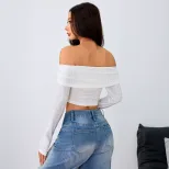 Off Shoulder Crop Top Sweet and Spicy Style Womens Spring Summer Fashion Wholesale Available low
